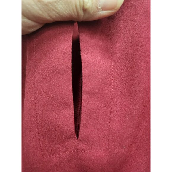 Lane Bryant Womens Blouse Top Size 18 Maroon Cold Shoulder Keyhole Neck Casual - Picture 3 of 10